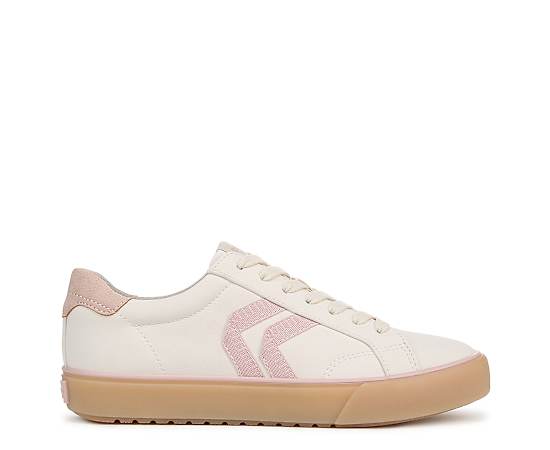 Dr. Scholl's Women's Offline Lace Sneaker Shoes White Blush Faux Leather DRSCH 6.0 M