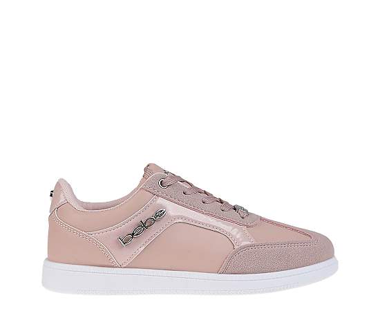 bebe Women's Fashionable and Sparkly Sneaker with Glitter - Blush