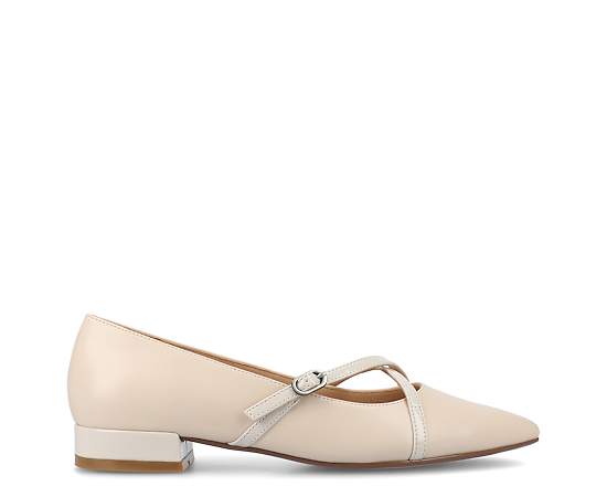 Journee Collection Camby Womens Pointed Closed Toe Ballet Flats, 7 Wide, Beige