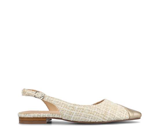 Journee Collection Daphnne Womens Pointed Closed Toe Ballet Flats, 9 Medium, Beige