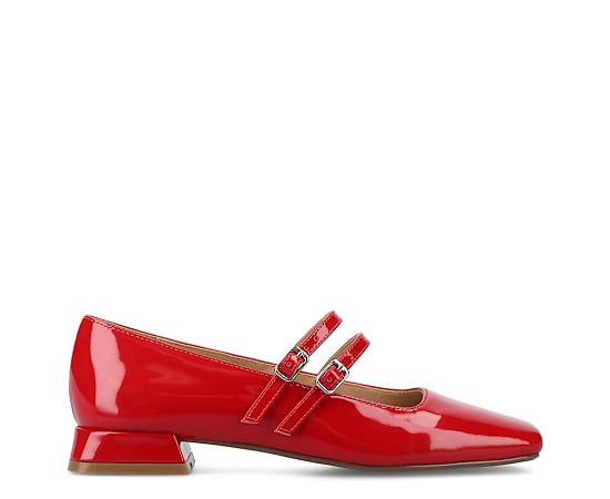 Journee Collection Gredah Womens Square Closed Toe Mary Jane Shoes, 10 Medium, Red