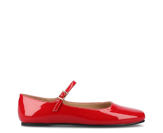 Journee Collection Carrie-Wd Womens Square Closed Toe Mary Jane Shoes Wide Width, 10 Wide, Red