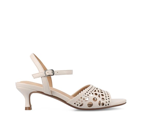 Journee Collection Womens Jessly Heeled Sandals, 8 1/2 Medium, Beige
