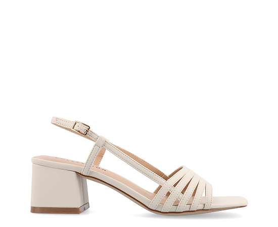 Journee Collection Womens Shayana Heeled Sandals, 7 1/2 Wide, Beige