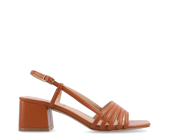 Journee Collection Womens Shayana Heeled Sandals, 6 Medium, Brown