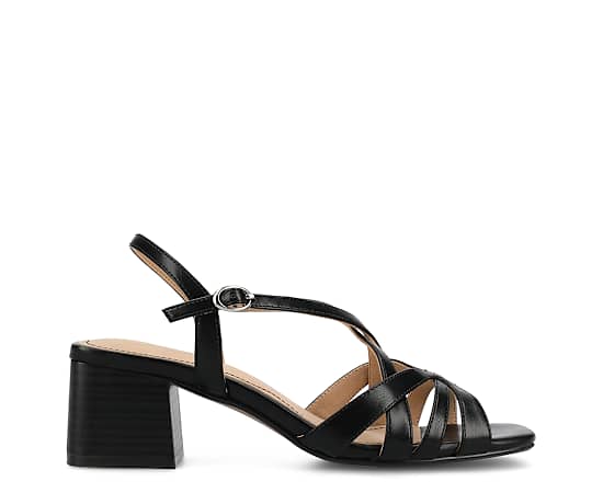 Journee Collection Womens Shyla Heeled Sandals, 8 1/2 Medium, Black