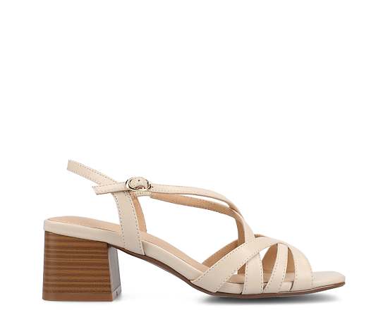 Journee Collection Womens Shyla Heeled Sandals, 9 Medium, Beige