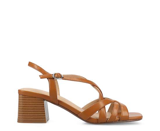 Journee Collection Womens Shyla Heeled Sandals, 8 1/2 Medium, Brown