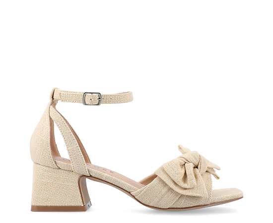 Journee Collection Womens Zevi Heeled Sandals, 10 Medium, Beige