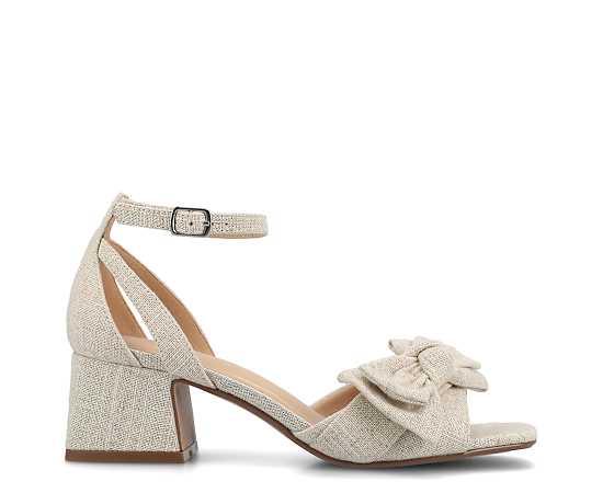 Journee Collection Womens Zevi Heeled Sandals, 8 1/2 Medium, Beige