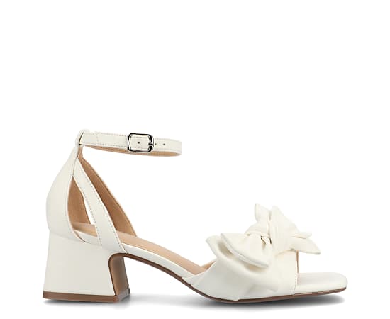 Journee Collection Womens Zevi Heeled Sandals, 10 Medium, White