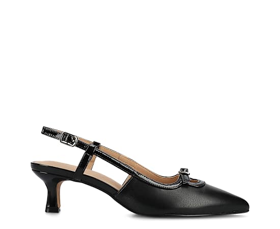 Journee Collection Women's Padma Slingback Kitten Heel Pumps - Black