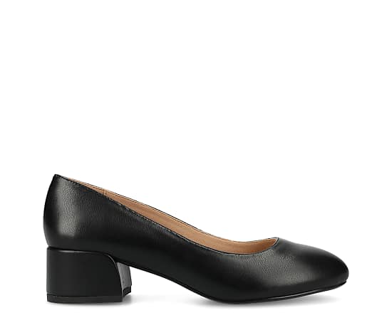 Journee Collection Saarii Womens Round Closed Toe Block Heel Pumps, 11 Wide, Black