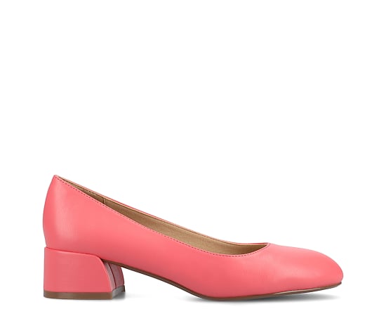 Journee Collection Saarii Womens Round Closed Toe Block Heel Pumps, 6 Medium, Pink