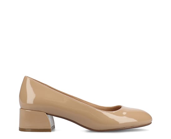 Journee Collection Saarii Womens Round Closed Toe Block Heel Pumps, 12 Medium, Beige