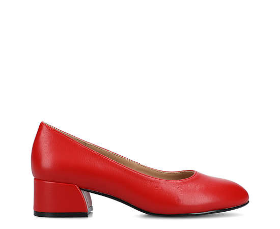 Journee Collection Saarii Womens Round Closed Toe Block Heel Pumps, 10 Medium, Red