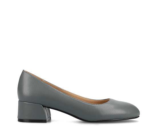 Journee Collection Saarii Womens Round Closed Toe Block Heel Pumps, 10 Medium, Gray