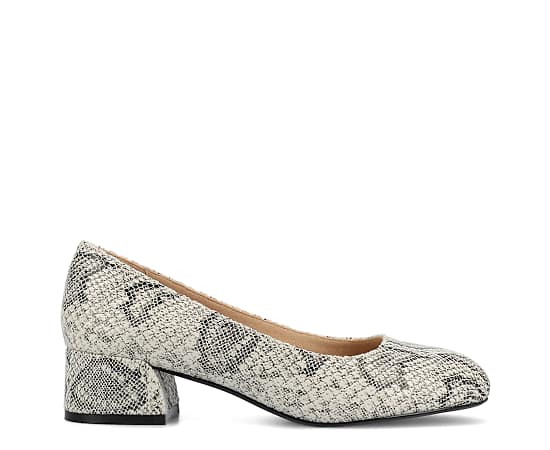Journee Collection Saarii Womens Round Closed Toe Block Heel Pumps, 7 1/2 Medium, Gray