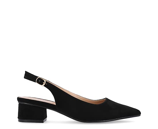 Journee Collection Sylvia Womens Pointed Closed Toe Block Heel Pumps, 9 Wide, Black