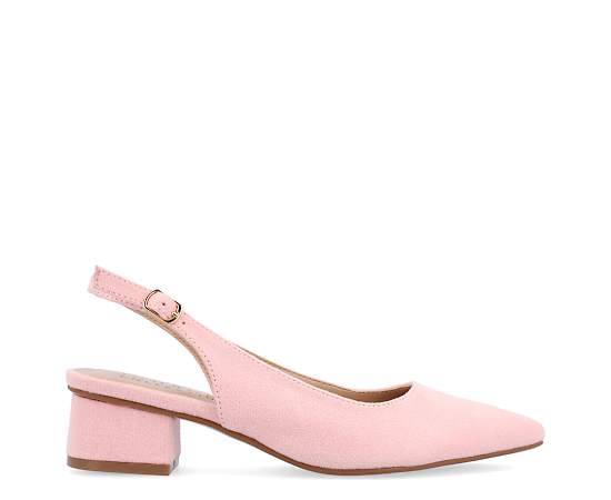 Journee Collection Sylvia Womens Pointed Closed Toe Block Heel Pumps, 8 Medium, Pink