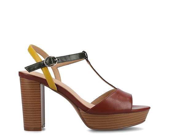 Journee Collection Womens Nalie Heeled Sandals, 9 Medium, Brown