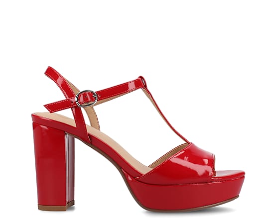 Journee Collection Womens Nalie Heeled Sandals, 7 Medium, Red