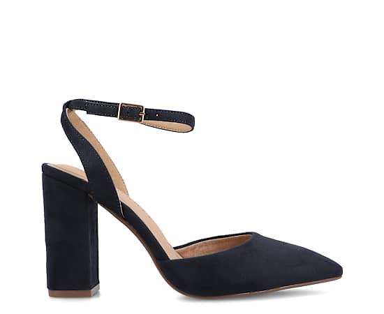 Journee Collection Tyyra Womens Pointed Closed Toe Block Heel Pumps, 9 Medium, Blue
