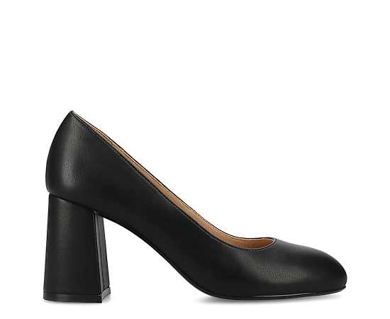 Journee Collection Seraphina Womens Round Closed Toe Block Heel Pumps, 8 Medium, Black