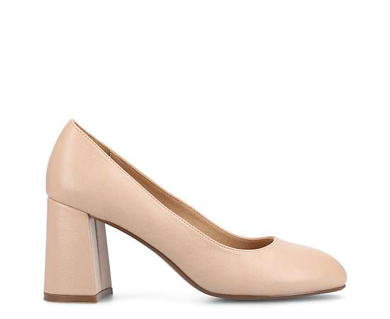 Journee Collection Seraphina Womens Round Closed Toe Block Heel Pumps, 8 1/2 Medium, Pink