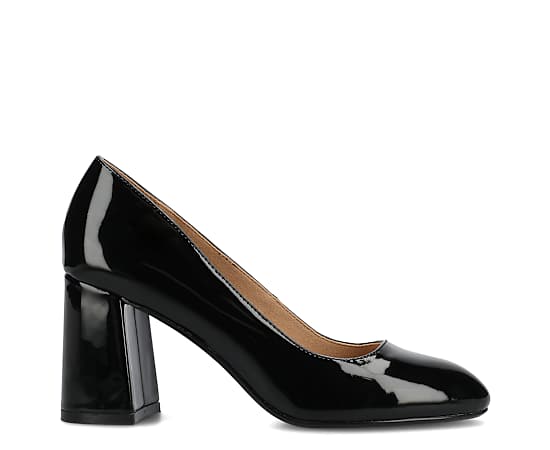 Journee Collection Seraphina Womens Round Closed Toe Block Heel Pumps, 8 1/2 Medium, Black
