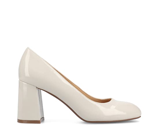 Journee Collection Seraphina Womens Round Closed Toe Block Heel Pumps, 7 1/2 Medium, Beige