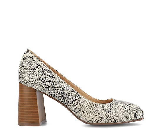 Journee Collection Seraphina Womens Round Closed Toe Block Heel Pumps, 6 1/2 Medium, Gray
