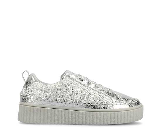 Journee Collection Pazey Womens Sneakers, 8 Medium, Silver