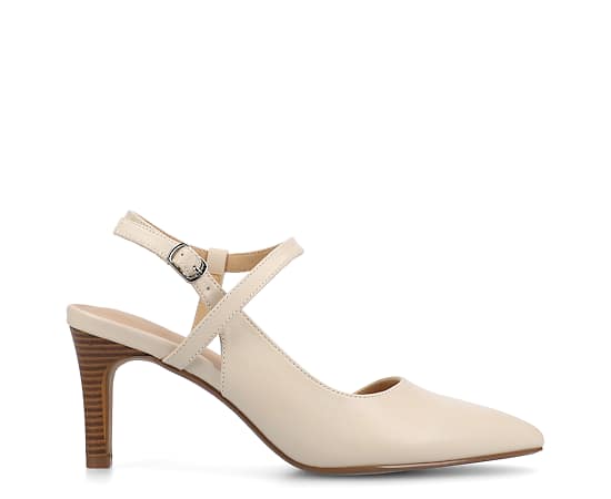 Journee Collection Women's Scipio Pointed Toe Pumps - Bone