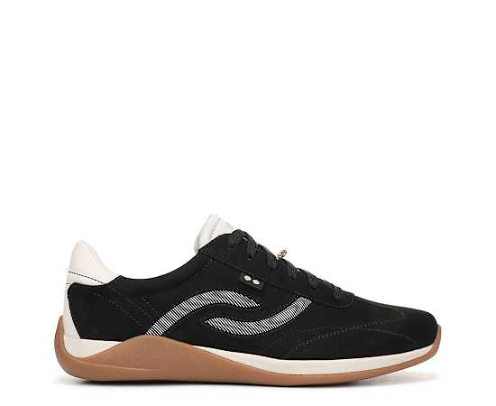 Ryka Women's Era Low Profile Lace Up Sneakers - Black Micro Suede