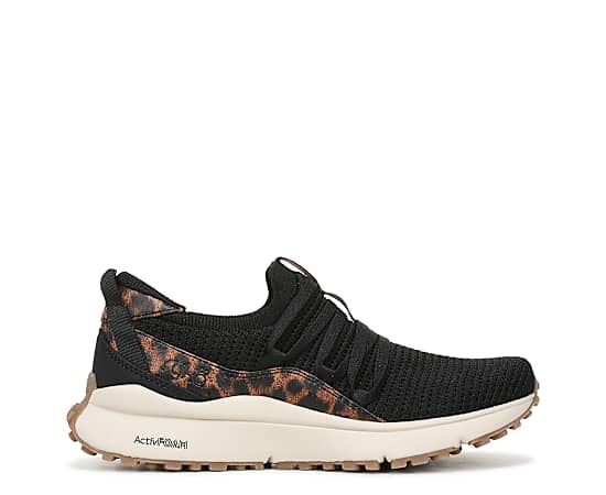 Ryka Women's Jumpstart-Lace Slip On Sneakers - Black Leopard Knit Fabric
