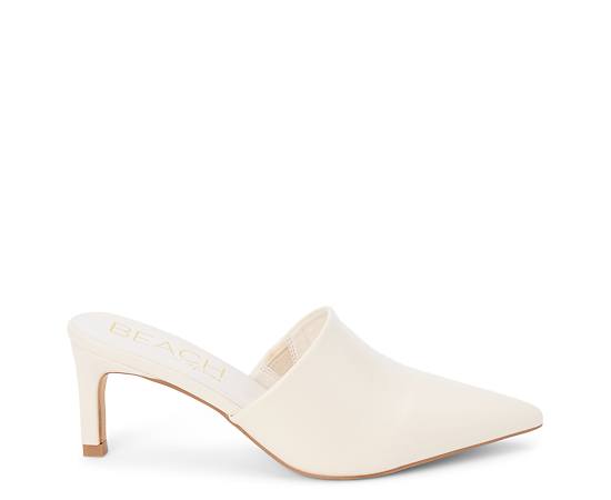 Beach by Matisse Pointed-Toe Heeled Mule - Garrett - Ivory/Off White - Size 10