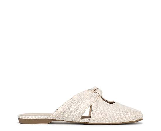 LifeStride Believe Slip On Mule Shoes (Cream Beige Raffia) Fabric 9.5 W