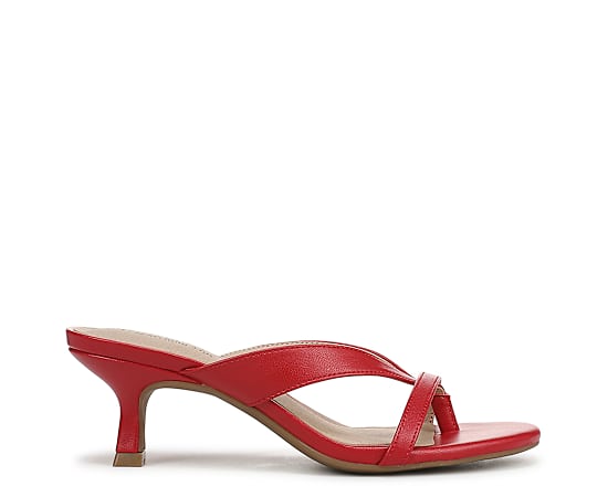 LifeStride Shoes Navine Thong Sandal (Fire Red Faux Leather) 10.0 M