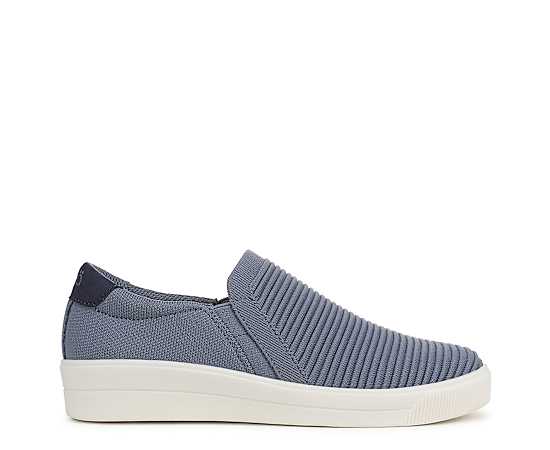 Ryka Women's Viv Ease Knit Court Inspired Slip On Sneakers - Flintstone Blue Knit