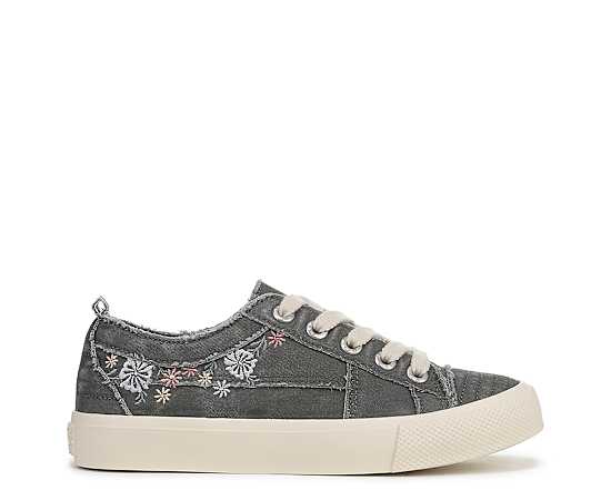 Blowfish Malibu Women's Very Sadie Lace-Up Sneakers - Charcoal Gray Floral Canvas