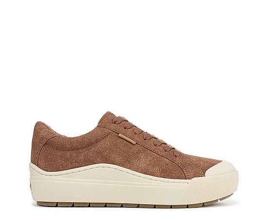 Dr. Scholl's Women's Time Off Lace Up Platform Sneakers - Dark Honey Faux Leather