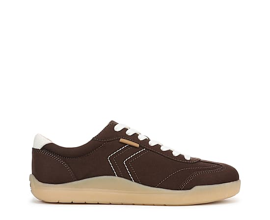 Dr. Scholl's Women's Be True Lace Up Sneaker Shoes Dark Umber Fabric DRSCH Leather 10.0 M