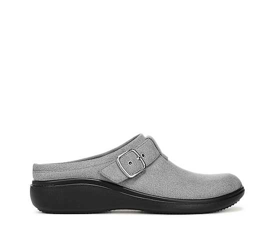 LifeStride Women's Balance Washable Round Toe Clogs - Graphite Microsuede