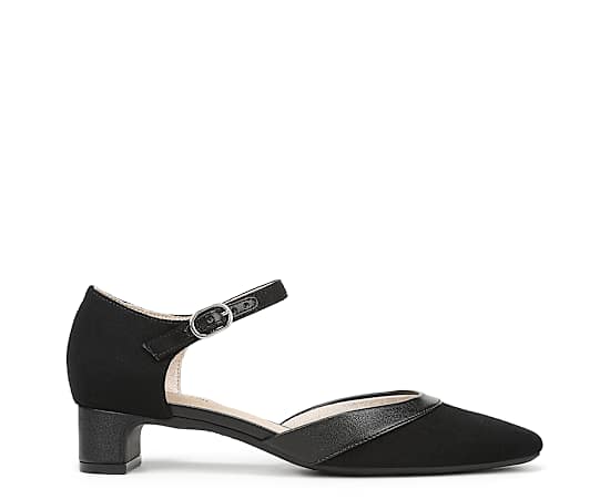 LifeStride Women's Leighton Snip Toe Dress Pumps - Black Microsuede