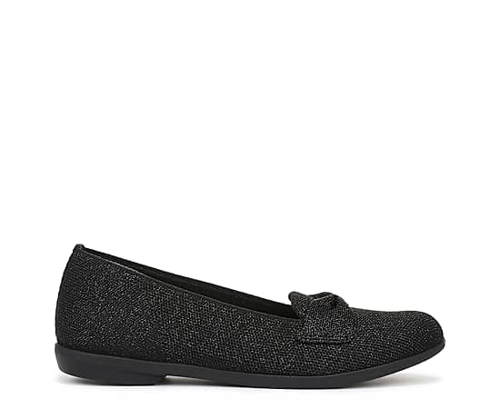 Bzees For LifeStride Kandi Moc Loafer Shoes (Black Knit Fabric) 10.0 W