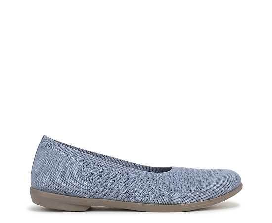 Bzees For LifeStride Khloe Slip On Shoes (Stonewash Blue Knit Fabric) 10.0 W