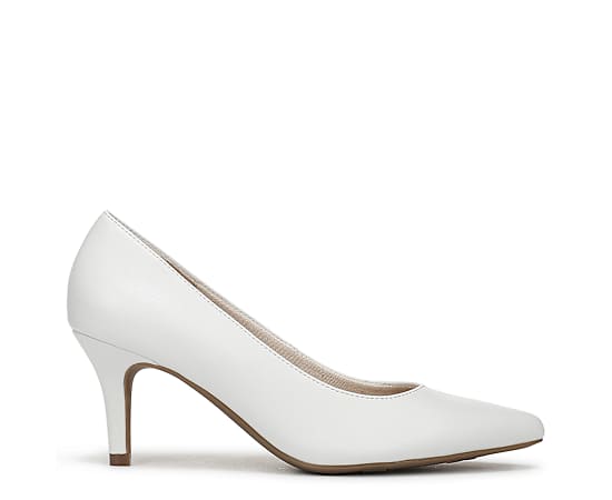 LifeStride Women's Sevyn Pointed Toe Pumps - White Faux Leather