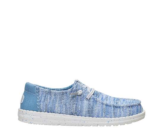 HEYDUDE-WOMENS WENDY KNIT SHIMMER SLIP ON SNEAKER