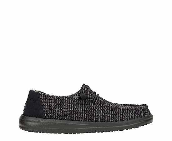 HEYDUDE Wendy Stretch Sox Womens Moc Closed Toe Slip-On Shoe, 8 Medium, Black